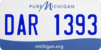 MI license plate DAR1393