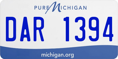 MI license plate DAR1394