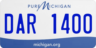 MI license plate DAR1400