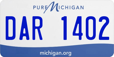 MI license plate DAR1402