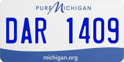 MI license plate DAR1409