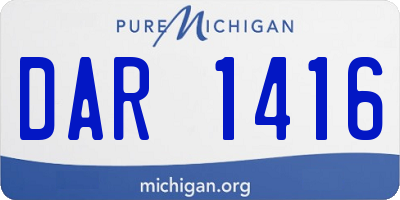 MI license plate DAR1416