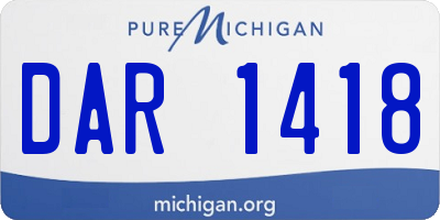 MI license plate DAR1418