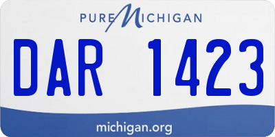 MI license plate DAR1423