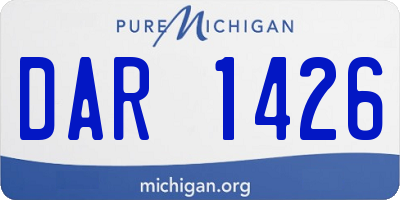 MI license plate DAR1426