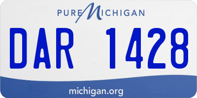MI license plate DAR1428