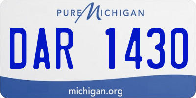 MI license plate DAR1430