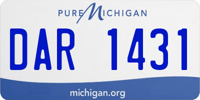 MI license plate DAR1431