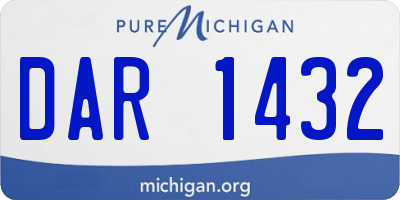 MI license plate DAR1432