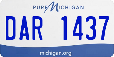 MI license plate DAR1437