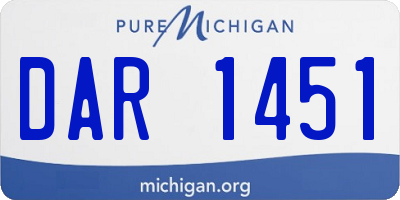 MI license plate DAR1451
