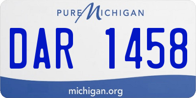 MI license plate DAR1458