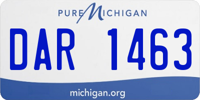 MI license plate DAR1463