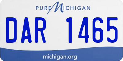 MI license plate DAR1465