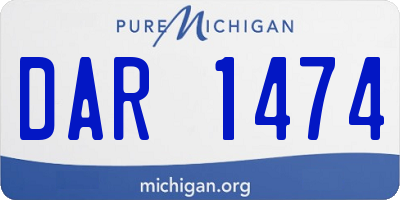 MI license plate DAR1474