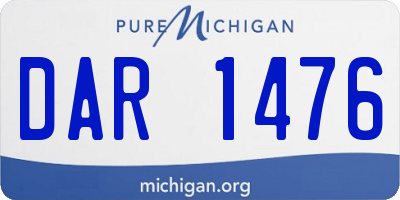 MI license plate DAR1476