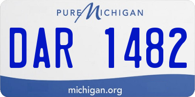 MI license plate DAR1482