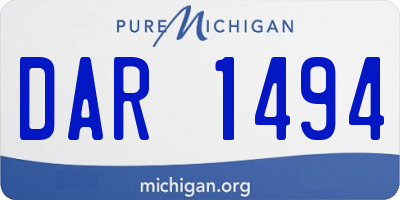 MI license plate DAR1494