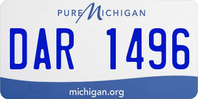 MI license plate DAR1496