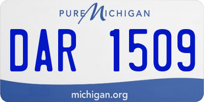 MI license plate DAR1509