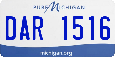 MI license plate DAR1516