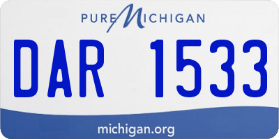 MI license plate DAR1533
