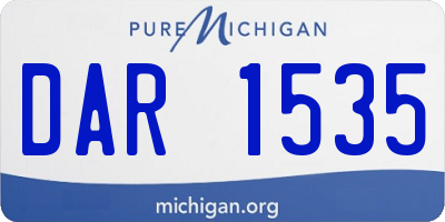 MI license plate DAR1535