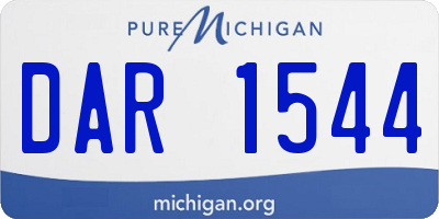 MI license plate DAR1544