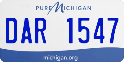 MI license plate DAR1547
