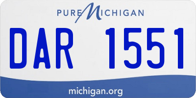 MI license plate DAR1551