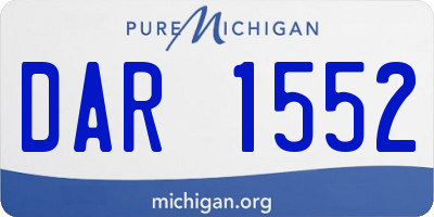 MI license plate DAR1552
