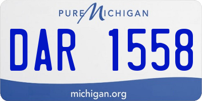 MI license plate DAR1558