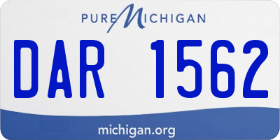 MI license plate DAR1562
