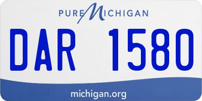 MI license plate DAR1580