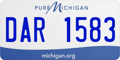 MI license plate DAR1583