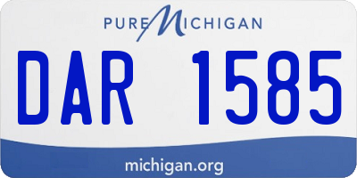 MI license plate DAR1585