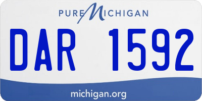 MI license plate DAR1592