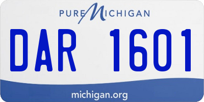 MI license plate DAR1601