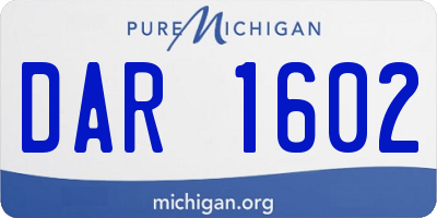 MI license plate DAR1602
