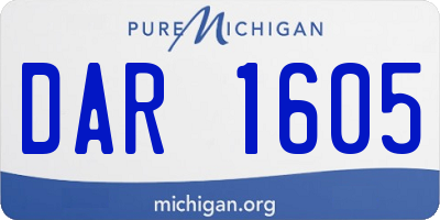 MI license plate DAR1605