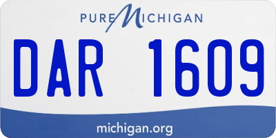 MI license plate DAR1609