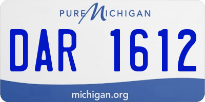 MI license plate DAR1612
