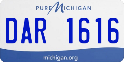 MI license plate DAR1616
