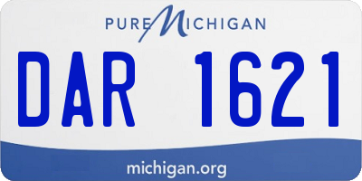 MI license plate DAR1621