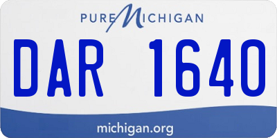 MI license plate DAR1640