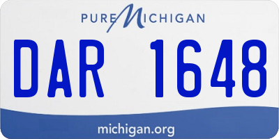 MI license plate DAR1648