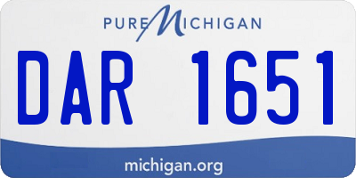 MI license plate DAR1651