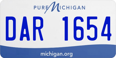 MI license plate DAR1654