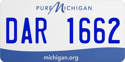 MI license plate DAR1662