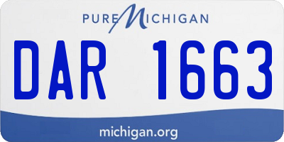 MI license plate DAR1663